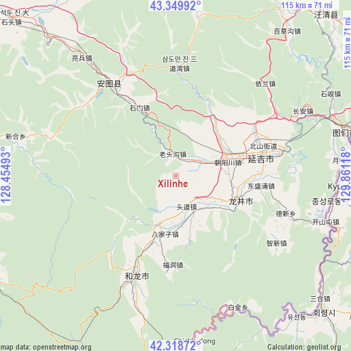 Xilinhe on map