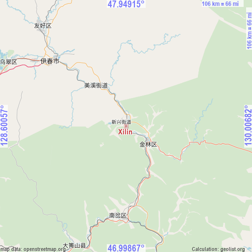 Xilin on map