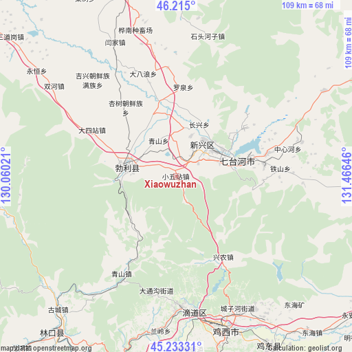 Xiaowuzhan on map