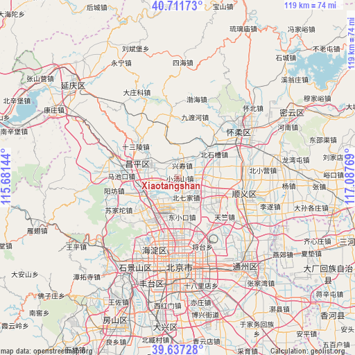 Xiaotangshan on map