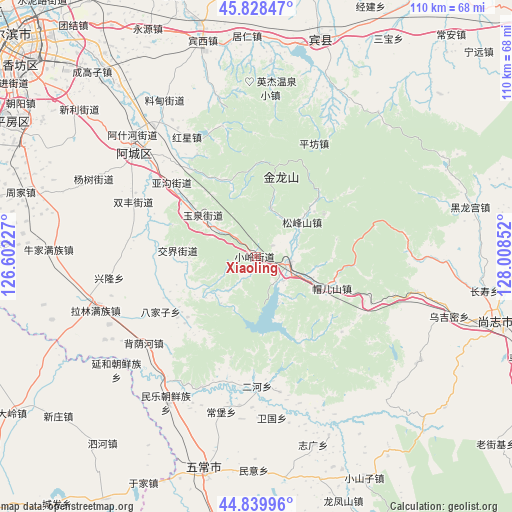 Xiaoling on map