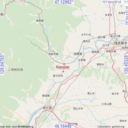 Xianglan on map