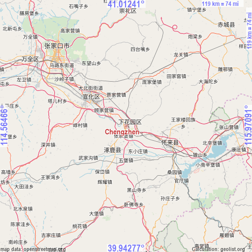 Chengzhen on map