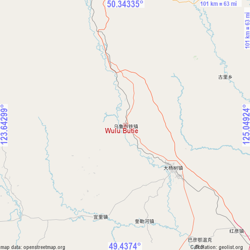 Wulu Butie on map