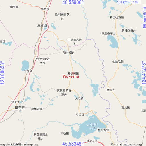 Wukeshu on map