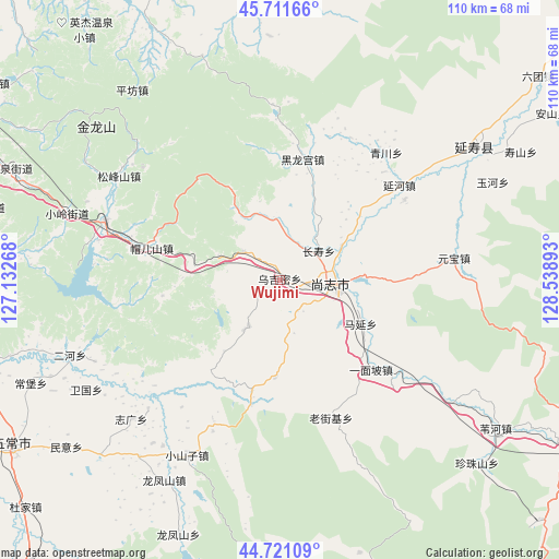 Wujimi on map