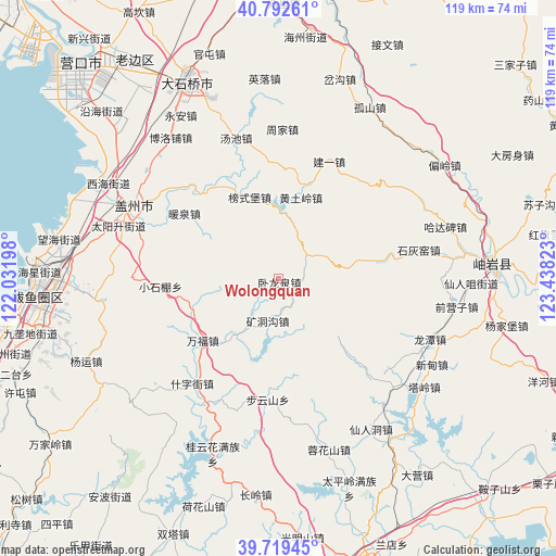 Wolongquan on map