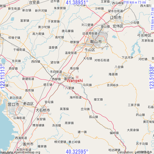 Wangshi on map