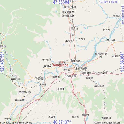 Wangjiang on map