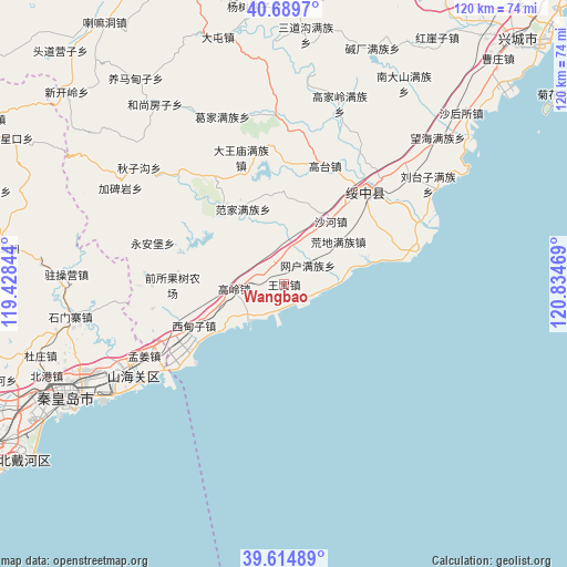 Wangbao on map