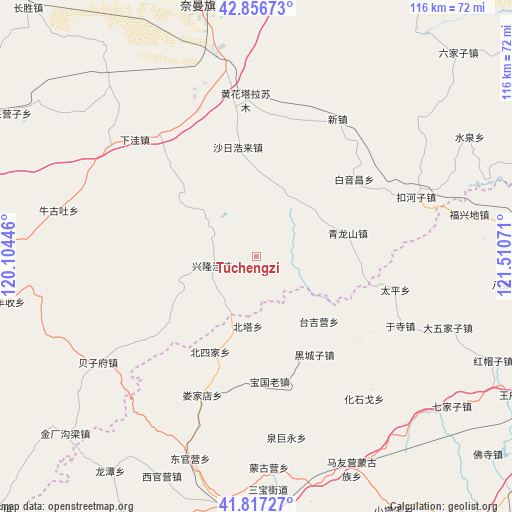 Tuchengzi on map