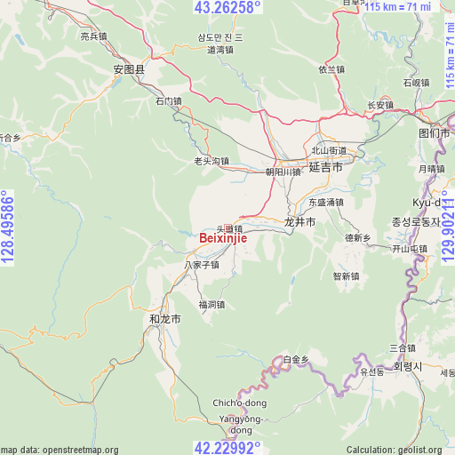Beixinjie on map