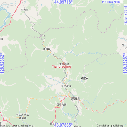 Tianqiaoling on map