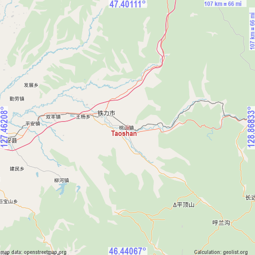 Taoshan on map