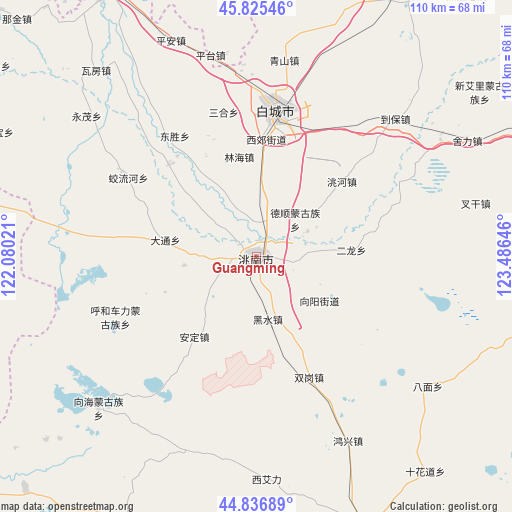 Guangming on map