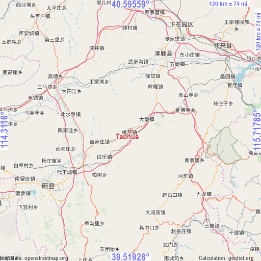 Taohua on map