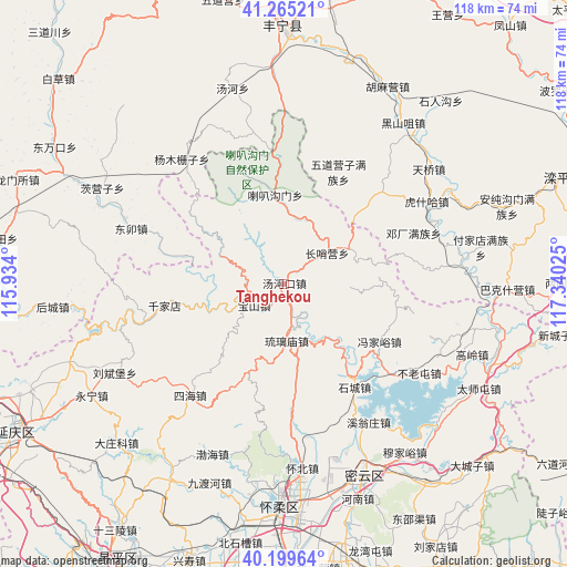 Tanghekou on map