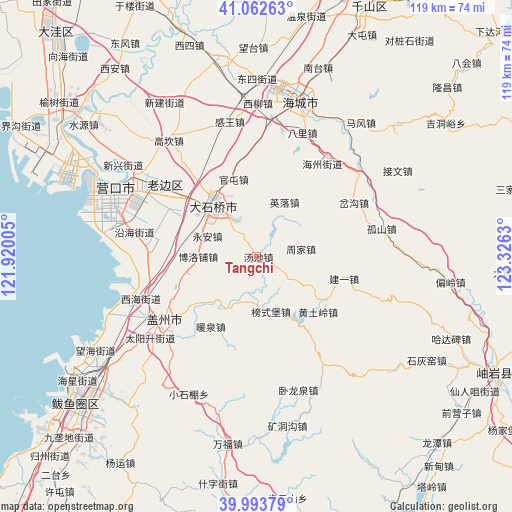 Tangchi on map