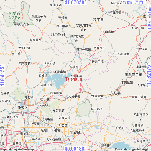 Taishitun on map