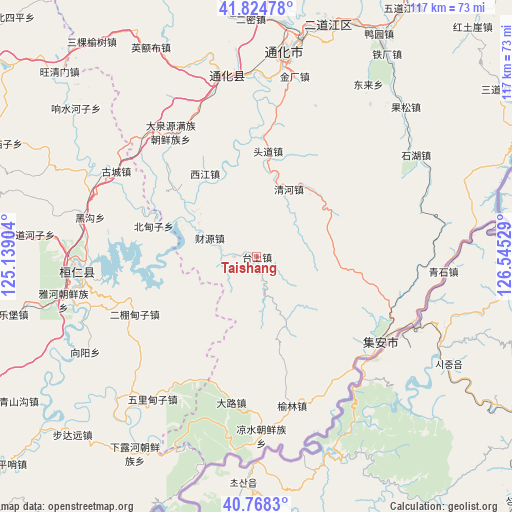 Taishang on map