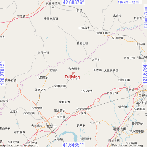 Taijiying on map