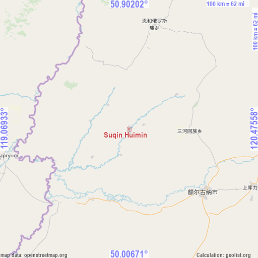 Suqin Huimin on map