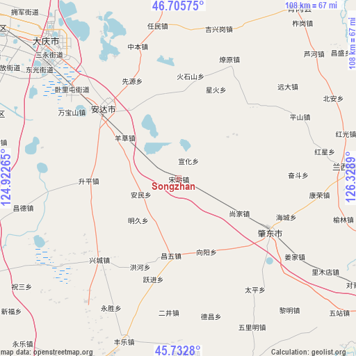 Songzhan on map