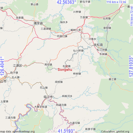 Songshu on map