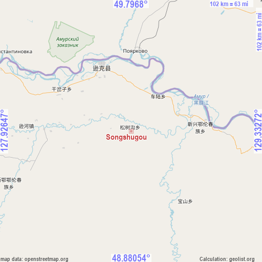 Songshugou on map