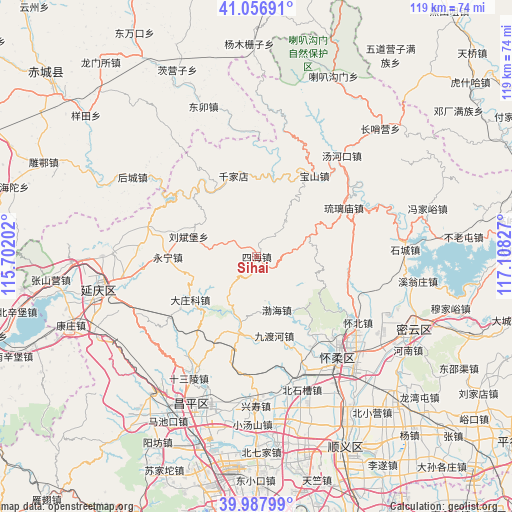 Sihai on map