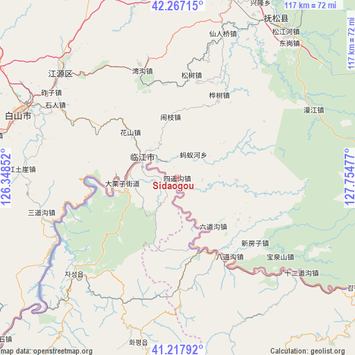 Sidaogou on map