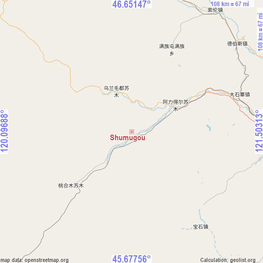 Shumugou on map