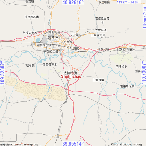 Shulinzhao on map