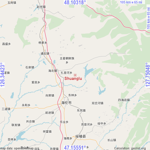 Shuanglu on map