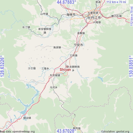 Shiyan on map