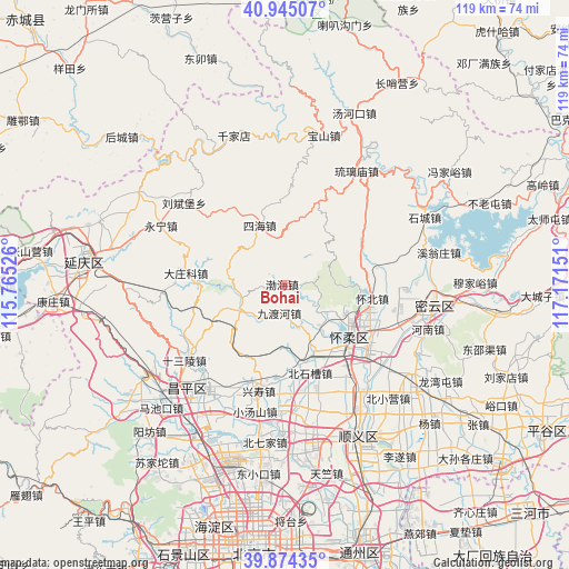 Bohai on map