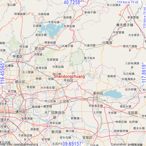 Shandongzhuang on map