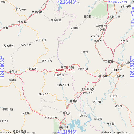 Sankeyushu on map