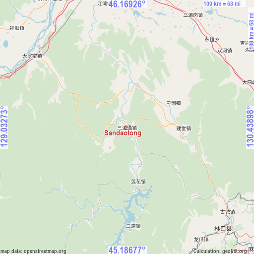 Sandaotong on map