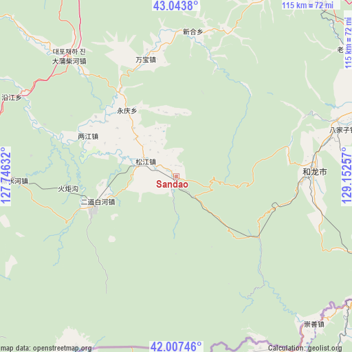 Sandao on map