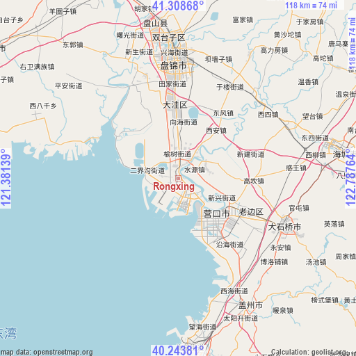 Rongxing on map