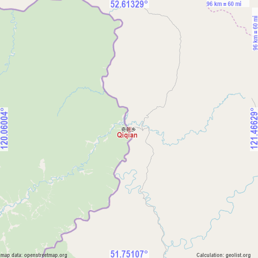 Qiqian on map