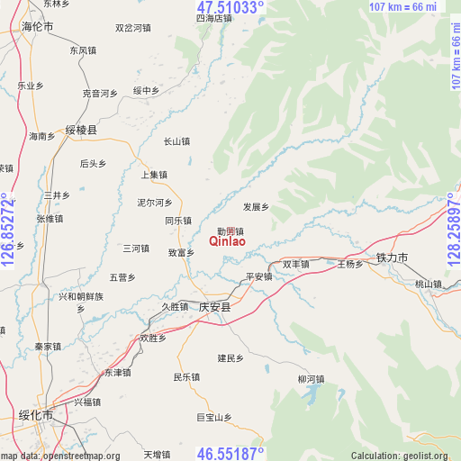 Qinlao on map