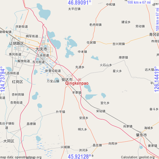 Qingkenpao on map