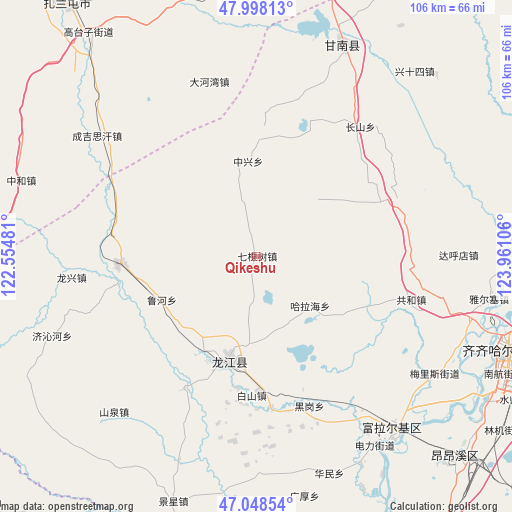 Qikeshu on map