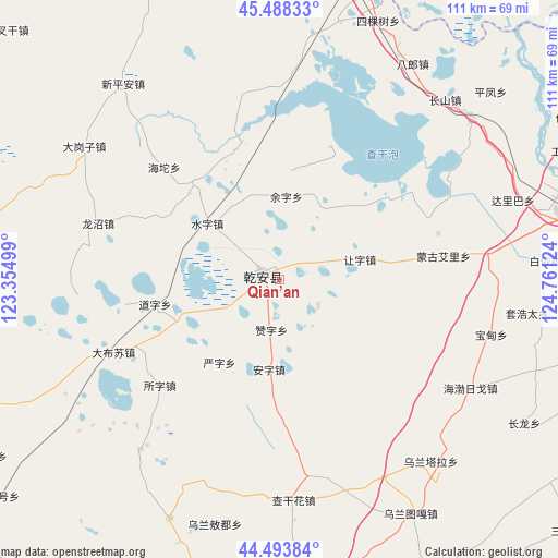 Qian’an on map