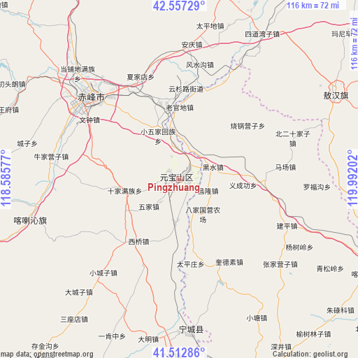 Pingzhuang on map