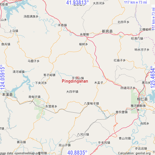 Pingdingshan on map