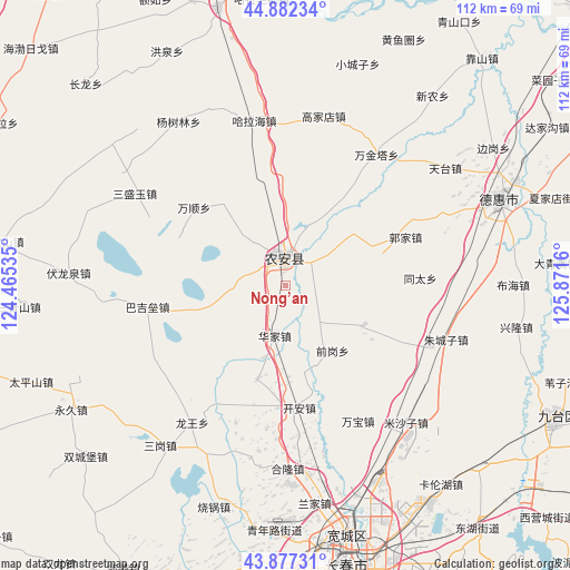 Nong’an on map