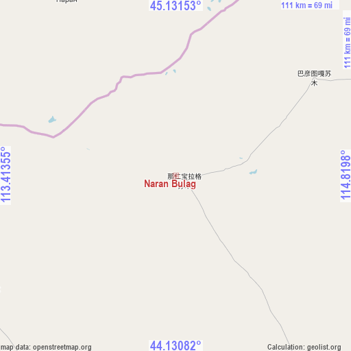 Naran Bulag on map